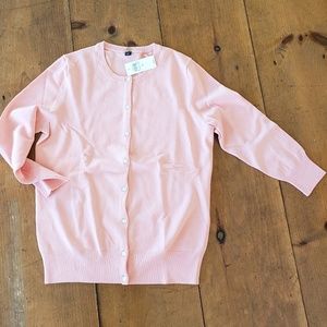 NWT Pink 3/4 length cardigan sweater